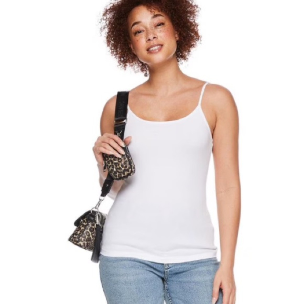 George Basic White Tank with Adjustable Straps. NWT